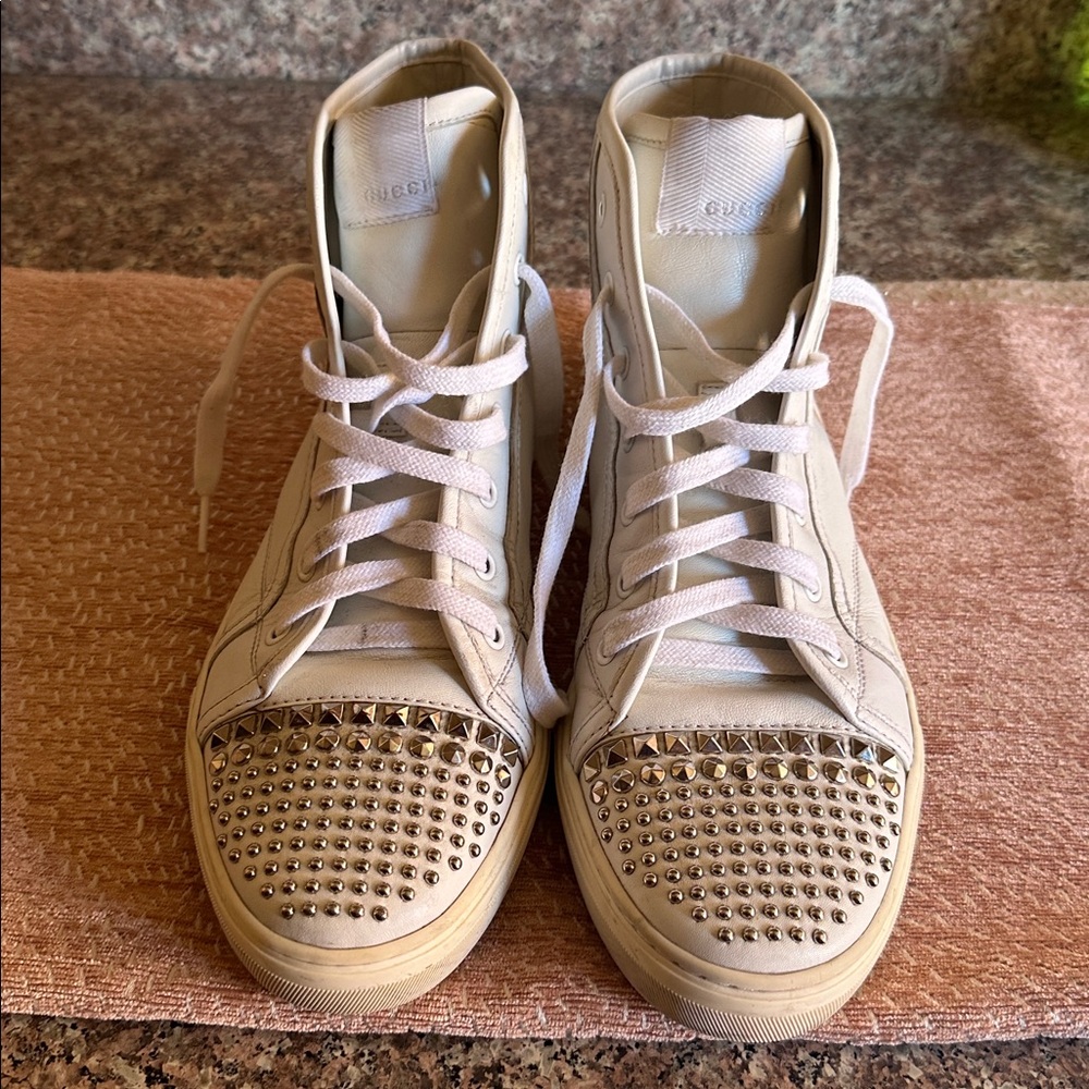 Gucci Studded HighTop Sneaker EU 39.5 Womens 8.5-9.5 / Mens 7-7.5